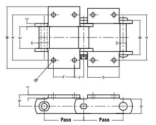 Imagen de CADENAS DE ACERO DE INGENIERÍA PARA ELEVADORES DE AZÚCAR